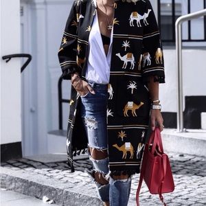 Kate Spade New York, Spice Things Up Embroidered Tassel Camel Coat, Size 4